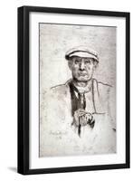 Old Man in a Flat Cap, 1916-Anna Lea Merritt-Framed Giclee Print