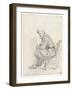 Old Man in a Turban, Seated in Profile, Turning to the Left (Chalk and Graphite on Paper)-Rembrandt van Rijn-Framed Giclee Print