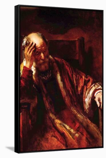 Old Man in the Armchair 3-Rembrandt van Rijn-Framed Stretched Canvas