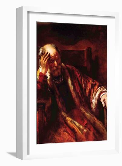 Old Man in the Armchair 3-Rembrandt van Rijn-Framed Art Print