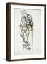 Old Man Leaning on His Stick by Ogata Korin (1658-1716)-null-Framed Giclee Print