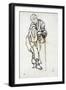 Old Man Leaning on His Stick by Ogata Korin (1658-1716)-null-Framed Giclee Print