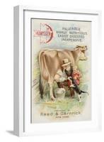 Old Man Milking Cow, with Child and Cat-null-Framed Giclee Print