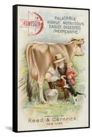 Old Man Milking Cow, with Child and Cat-null-Framed Stretched Canvas
