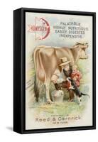 Old Man Milking Cow, with Child and Cat-null-Framed Stretched Canvas