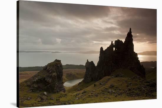 Old Man of Storr at Dawn, Skye, Inner Hebrides, Scotland, UK, January 2011-Peter Cairns-Stretched Canvas