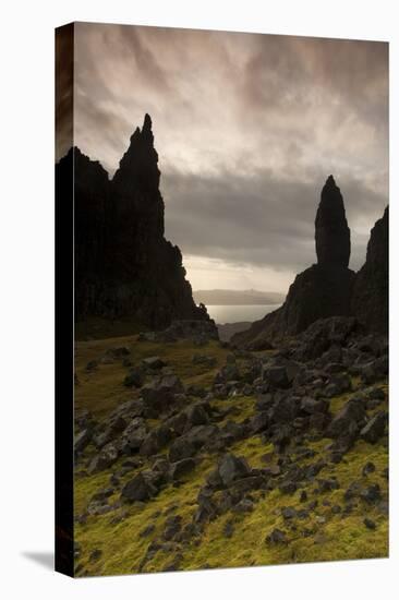 Old Man of Storr at Dawn, Skye, Inner Hebrides, Scotland, UK, January 2011-Peter Cairns-Stretched Canvas