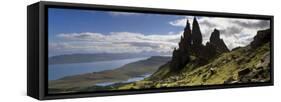 Old Man of Storr, Loch Leathan and Raasay Sound, Trotternish, Isle of Skye, Scotland-Patrick Dieudonne-Framed Stretched Canvas