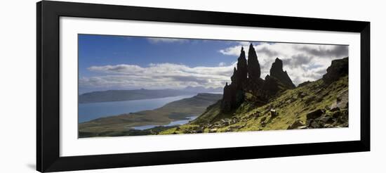 Old Man of Storr, Loch Leathan and Raasay Sound, Trotternish, Isle of Skye, Scotland-Patrick Dieudonne-Framed Photographic Print