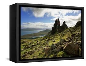 Old Man of Storr, Overlooking Loch Leathan and Raasay Sound, Trotternish, Isle of Skye, Scotland-Patrick Dieudonne-Framed Stretched Canvas