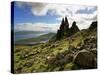 Old Man of Storr, Overlooking Loch Leathan and Raasay Sound, Trotternish, Isle of Skye, Scotland-Patrick Dieudonne-Stretched Canvas