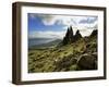 Old Man of Storr, Overlooking Loch Leathan and Raasay Sound, Trotternish, Isle of Skye, Scotland-Patrick Dieudonne-Framed Photographic Print