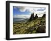 Old Man of Storr, Overlooking Loch Leathan and Raasay Sound, Trotternish, Isle of Skye, Scotland-Patrick Dieudonne-Framed Photographic Print