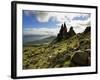 Old Man of Storr, Overlooking Loch Leathan and Raasay Sound, Trotternish, Isle of Skye, Scotland-Patrick Dieudonne-Framed Photographic Print