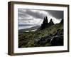 Old Man of Storr, Overlooking Loch Leathan and Raasay Sound, Trotternish, Isle of Skye, Scotland-Patrick Dieudonne-Framed Photographic Print