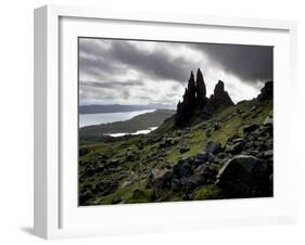 Old Man of Storr, Overlooking Loch Leathan and Raasay Sound, Trotternish, Isle of Skye, Scotland-Patrick Dieudonne-Framed Photographic Print