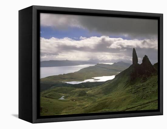 Old Man of Storr, Overlooking Sound of Raasay, Isle of Skye, Highland Region, Scotland-Patrick Dieudonne-Framed Stretched Canvas