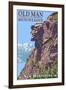 Old Man of the Mountains - New Hampshire-Lantern Press-Framed Art Print