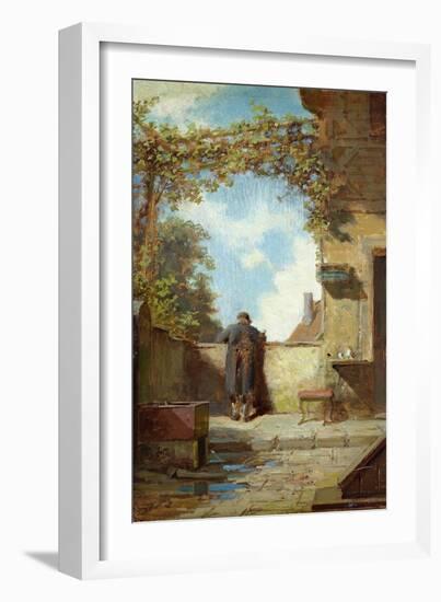 Old Man on the Terrace-Carl Spitzweg-Framed Giclee Print