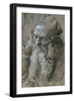 Old Man, or Study for a Saint, Brush Drawing on Brown Paper, 1521-Albrecht Dürer-Framed Giclee Print