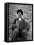 Old Man Playing Accordion-null-Framed Stretched Canvas