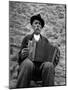 Old Man Playing Accordion-null-Mounted Giclee Print