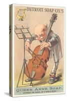 Old Man Playing Cello-null-Stretched Canvas