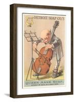 Old Man Playing Cello-null-Framed Art Print