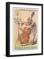 Old Man Playing Cello-null-Framed Art Print