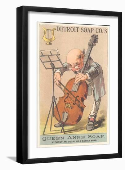 Old Man Playing Cello-null-Framed Art Print