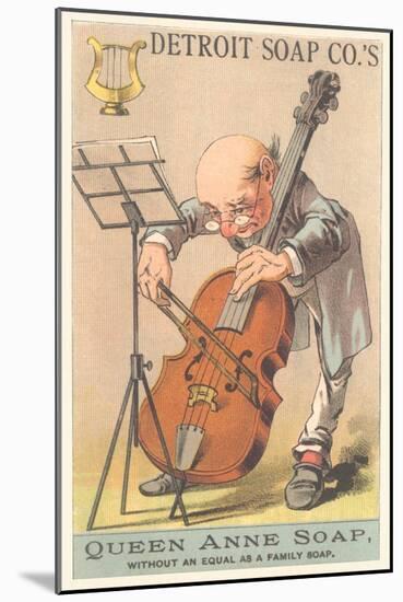 Old Man Playing Cello-null-Mounted Art Print