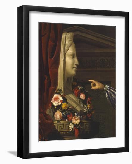 Old Man Pointing Out Maria Luigia's Herm to His Granddaughter, Circa 1830-Giuseppe Molteni-Framed Giclee Print