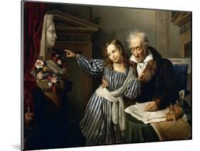 Old Man Pointing Out Maria Luigia's Herm to His Granddaughter, Circa 1830-Giuseppe Molteni-Mounted Giclee Print