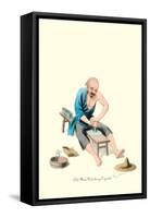 Old Man Polishing Crystal-George Henry Malon-Framed Stretched Canvas