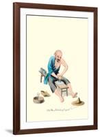 Old Man Polishing Crystal-George Henry Malon-Framed Art Print