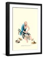 Old Man Polishing Crystal-George Henry Malon-Framed Art Print