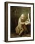 Old Man Reading a Manuscript (Oil on Canvas)-Nicolas-bernard Lepicie-Framed Giclee Print