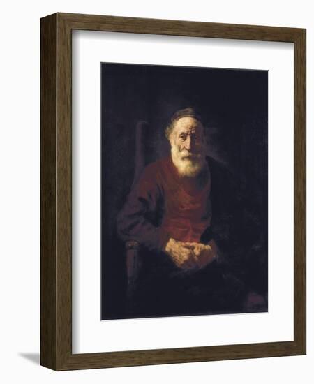 Old Man Seated-Rembrandt van Rijn-Framed Art Print