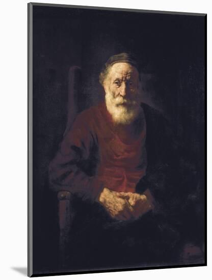 Old Man Seated-Rembrandt van Rijn-Mounted Art Print