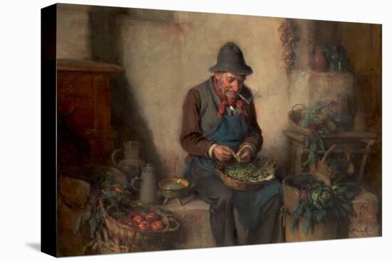 Old Man Shelling Peas, C.1880-Hermann Kern-Stretched Canvas