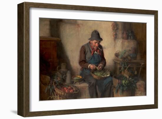 Old Man Shelling Peas, C.1880-Hermann Kern-Framed Giclee Print