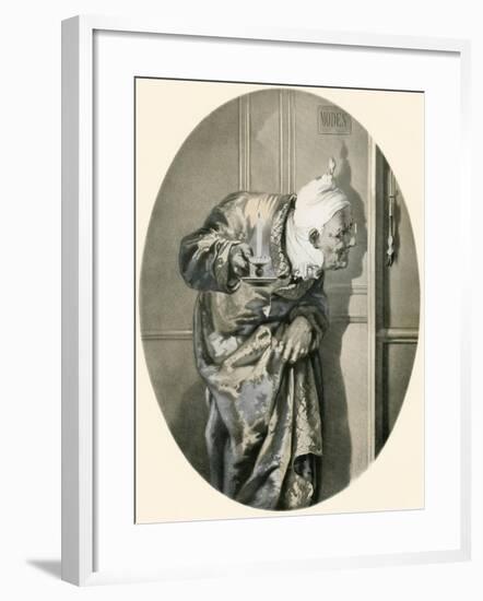 Old Man Spying Through Keyhole. from Illustrierte Sittengeschichte Vom Mittelalter Bis Zur Gegenwar-null-Framed Giclee Print