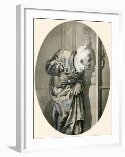 Old Man Spying Through Keyhole. from Illustrierte Sittengeschichte Vom Mittelalter Bis Zur Gegenwar-null-Framed Giclee Print