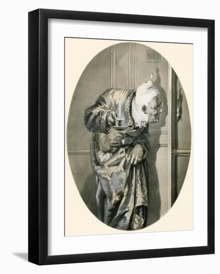 Old Man Spying Through Keyhole. from Illustrierte Sittengeschichte Vom Mittelalter Bis Zur Gegenwar-null-Framed Giclee Print
