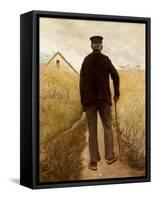 Old Man Walking in a Rye Field-Laurits Andersen Ring-Framed Stretched Canvas