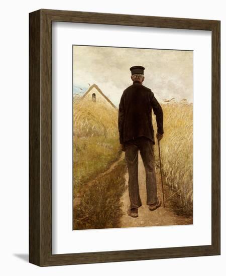 Old Man Walking in a Rye Field-Laurits Andersen Ring-Framed Giclee Print