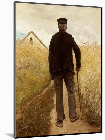 Old Man Walking in a Rye Field-Laurits Andersen Ring-Mounted Giclee Print