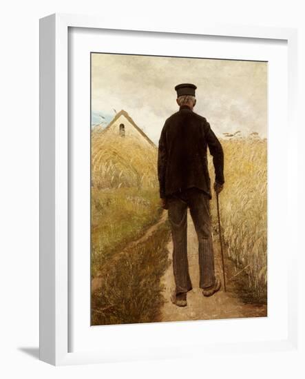 Old Man Walking in a Rye Field-Laurits Andersen Ring-Framed Giclee Print