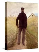 Old Man Walking in a Rye Field-Laurits Andersen Ring-Stretched Canvas