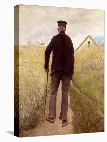 Old Man Walking in a Rye Field-Laurits Andersen Ring-Stretched Canvas